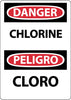 NMC ESD658RB-DANGER, CHLORINE, BILINGUAL, 14X10, RIGID PLASTIC (1 EACH)
