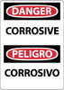 NMC ESD659RB-DANGER, CORROSIVE, BILINGUAL, 14X10, RIGID PLASTIC (1 EACH)