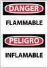 NMC ESD660PB-DANGER, FLAMMABLE, BILINGUAL, 14X10, PS VINYL (1 EACH)