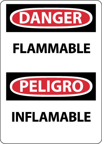 NMC ESD660AB-DANGER, FLAMMABLE, BILINGUAL, 14X10, .040 ALUM (1 EACH)