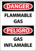 NMC ESD663PB-DANGER, FLAMMABLE GAS, BILINGUAL, 14X10, PS VINYL (1 EACH)