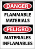 NMC ESD664PB-DANGER, FLAMMABLE MATERIALS, BILINGUAL, 14X10, PS VINYL (1 EACH)