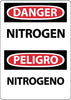 NMC ESD666RB-DANGER, NITROGEN, BILINGUAL, 14X10, RIGID PLASTIC (1 EACH)