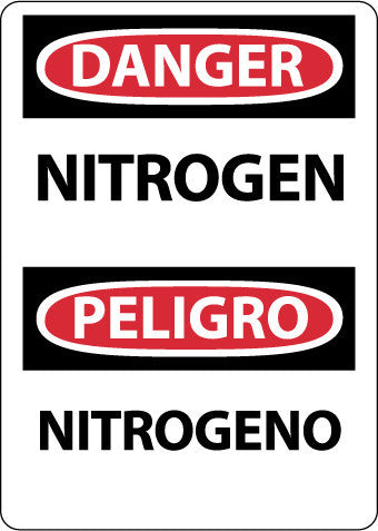NMC ESD666AB-DANGER, NITROGEN, BILINGUAL, 14X10, .040 ALUM (1 EACH)