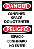 NMC ESD672PB-DANGER, CONFINED SPACE DO NOT ENTER, BILINGUAL, 14X10, PS VINYL (1 EACH)