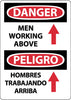 NMC ESD674PB-DANGER, MEN WORKING ABOVE (GRAPHIC) BILINGUAL, 14X10, PS VINYL (1 EACH)