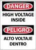 NMC ESD678RB-DANGER, HIGH VOLTAGE INSIDE, BILINGUAL, 14X10, RIGID PLASTIC (1 EACH)