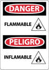NMC ESD682RB-DANGER, FLAMMABLE (GRAPHIC), BILINGUAL, 14X10, RIGID PLASTIC (1 EACH)