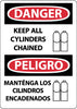 NMC ESD683RB-DANGER, KEEP ALL CYLINDERS CHAINED (GRAPHIC), BILINGUAL, 14X10, RIGID PLASTIC (1 EACH)