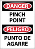 NMC ESD686RB-DANGER, PINCH POINT, BILINGUAL, 14X10, RIGID PLASTIC (1 EACH)