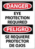 NMC ESD688AB-DANGER, EYE PROTECTION REQUIRED, BILINGUAL, 14X10, .040 ALUM (1 EACH)
