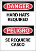 NMC ESD689RB-DANGER, HARD HATS REQUIRED, BILINGUAL, 14X10, RIGID PLASTIC (1 EACH)