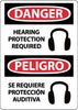 NMC ESD690PB-DANGER, HEARING PROTECTION REQUIRED (GRAPHIC) BILINGUAL, 14X10, PS VINYL (1 EACH)