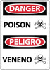 NMC ESD691RB-DANGER, POISON (GRAPHIC) BILINGUAL, 14X10, RIGID PLASTIC (1 EACH)