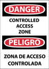 NMC ESD694PB-DANGER, CONTROLLED ACCESS ZONE, BILINGUAL, 14X10, PS VINYL (1 EACH)