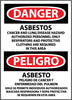 NMC ESD95RB-DANGER, ASBESTOS CANCER AND LUNG DISEASE. . . (BILINGUAL), 14X10, RIGID PLASTIC (1 EACH)