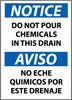 NMC ESN130RB-NOTICE, DO NOT POUR CHEMICALS IN THIS DRAIN (BILINGUAL), 14X10, RIGID PLASTIC (1 EACH)