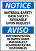 NMC ESN144PB-NOTICE, MATERIAL SAFETY DATA SHEETS AVAILABLE UPON REQUEST (BILINGUAL), 14X10, PS VINYL (1 EACH)