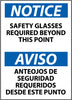 NMC ESN18AB-NOTICE, SAFETY GLASSES REQUIRED BEYOND THIS POINT BILINGUAL, 14X10, .040 ALUM (1 EACH)