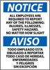 NMC ESN367PB-NOTICE, ALL EMPLOYEES ARE REQUIRED TO REPORT..(BILINGUAL), 14X10, PS VINYL (1 EACH)