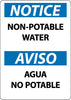 NMC ESN380PB-NOTICE, NON-POTABLE WATER, BILINGUAL, 14X10, PS VINYL (1 EACH)