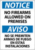 NMC ESN382PB-NOTICE, NO FIREARMS ALLOWED ON PREMISES, BILINGUAL, 14X10, PS VINYL (1 EACH)