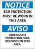 NMC ESN385PB-NOTICE, EAR PROTECTION MUST BE WORN IN THIS AREA, BILINGUAL, 14X10, PS VINYL (1 EACH)