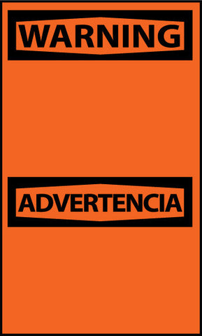 NMC ESW1AP-WARNING, BLANK, BILINGUAL, 5X3, PS VINYL (PAK OF 5)