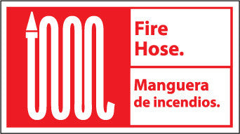 NMC FBA1R-FIRE HOSE (BILINGUAL W/GRAPHIC), 10X18, RIGID PLASTIC (1 EACH)