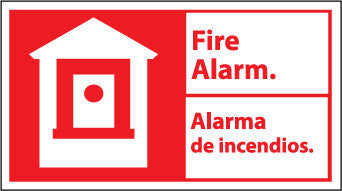 NMC FBA2R-FIRE ALARM (BILINGUAL W/GRAPHIC), 10X18, RIGID PLASTIC (1 EACH)