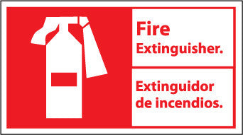 NMC FBA3R-FIRE EXTINGUISHER (BILINGUAL W/GRAPHIC), 10X18, RIGID PLASTIC (1 EACH)