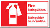 NMC FBA3P-FIRE EXTINGUISHER (BILINGUAL W/GRAPHIC), 10X18, PS VINYL (1 EACH)