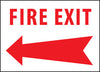 NMC FELARB-FIRE EXIT (WITH LEFT ARROW), 10X14, RIGID PLASTIC (1 EACH)