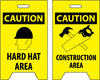 NMC FS16-FLOOR SIGN, DBL SIDE, CAUTION HARD HAT AREA CAUTION CONSTRUCTION AREA, 20X12 (1 EACH)
