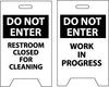 NMC FS22-FLOOR SIGN, DBL SIDE, DO NOT ENTER RESTROOM CLOSED FOR CLEANING DO NOT ENTER WORK IN PROGRESS, 20X12 (1 EACH)