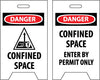 NMC FS33-FLOOR SIGN, DBL SIDE, DANGER CONFINED SPACE DANGER CONFINED SPACE ENTER BY PERMIT ONLY, 20X12 (1 EACH)