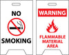NMC FS7-FLOOR SIGN, DBL SIDE, NO SMOKING WARNING FLAMMABLE MATERIAL AREA, 20X12 (1 EACH)
