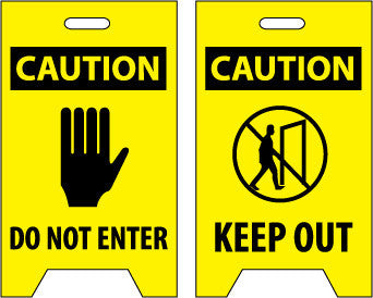 NMC FS8-FLOOR SIGN, DBL SIDE, CAUTION DO NOT ENTER CAUTION KEEP OUT, 20X12 (1 EACH)