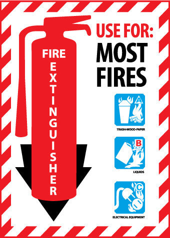 NMC FXPMABCP-FIRE EXTINGUISHER PICTORIAL CLASS MARKER, 12X9, PS VINYL (1 EACH)