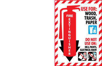 NMC FXPMAR-FIRE EXTINGUISHER PICTORIAL CLASS MARKER, 12X9, RIGID PLASTIC (1 EACH)