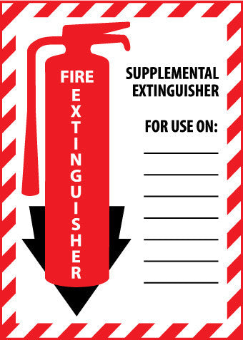 NMC FXPMSER-SUPPLEMENTAL EXTINGUISHER, 12X9, RIGID PLASTIC (1 EACH)
