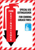 NMC FXPMSKP-SPECIAL USE EXTINGUISHER FOR COOKING GREASE FIRES, 12X9, PS VINYL (1 EACH)