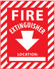NMC FXPSELR-FIRE EXTINGUISHER (W/BLANK SPACE), 12X9, RIGID PLASTIC (1 EACH)
