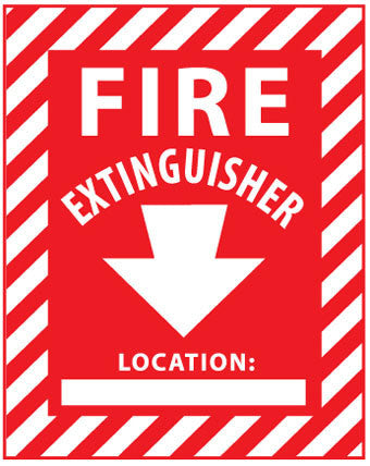 NMC FXPSELP-FIRE EXTINGUISHER (W/BLANK SPACE), 12X9, PS VINYL (1 EACH)