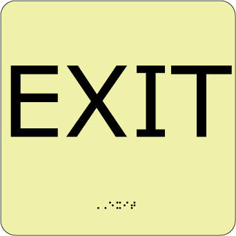 NMC GADA101BK-EXIT, 8X8, GLOW ADA (1 EACH)