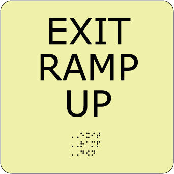 NMC GADA103BK-EXIT RAMP UP, 8X8, GLOW ADA (1 EACH)