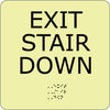 NMC GADA105BK-EXIT STAIR DOWN, 8X8, GLOW ADA (1 EACH)