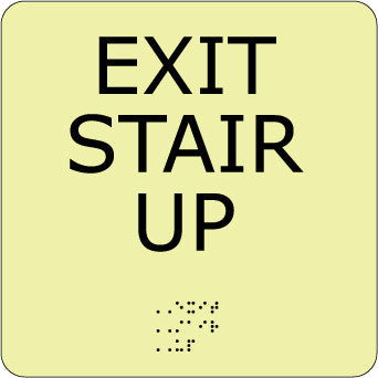 NMC GADA106BK-EXIT STAIR UP, 8X8, GLOW ADA (1 EACH)
