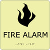 NMC GADA107BK-FIRE ALARM, 8X8, GLOW ADA (1 EACH)