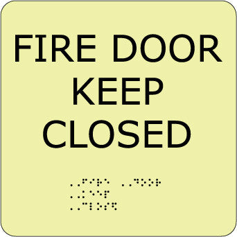 NMC GADA108BK-FIRE DOOR KEEP CLOSED, 8X8, GLOW ADA (1 EACH)